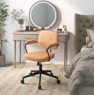 Hivvago PU Leather Office Chair with Rocking Backrest and Ergonomic Armrest