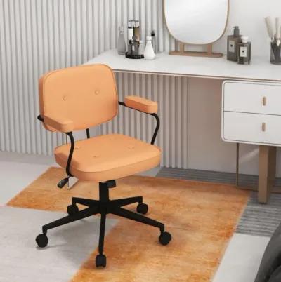 Hivvago PU Leather Office Chair with Rocking Backrest and Ergonomic Armrest