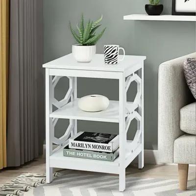 Set of 2 3-tier Nightstand Sofa Side End Accent Table Storage Display Shelf