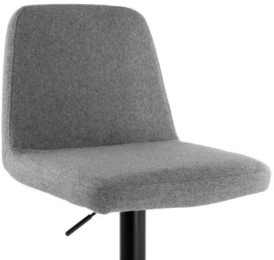 Elama 2 Piece Adjustable Fabric Barstool in Gray with Black Base