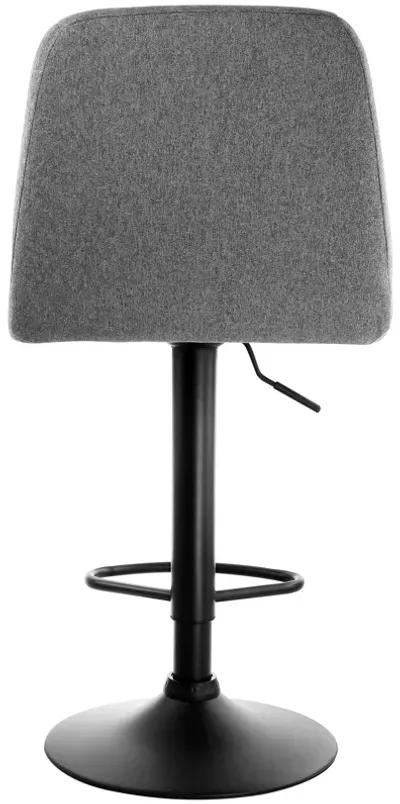 Elama 2 Piece Adjustable Fabric Barstool in Gray with Black Base