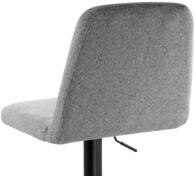 Elama 2 Piece Adjustable Fabric Barstool in Gray with Black Base