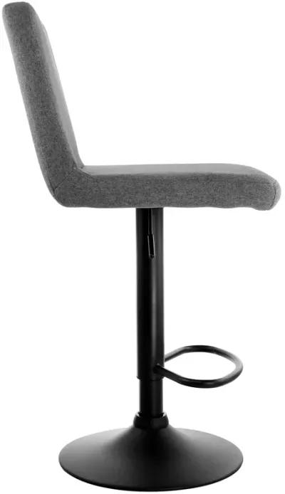 Elama 2 Piece Adjustable Fabric Barstool in Gray with Black Base