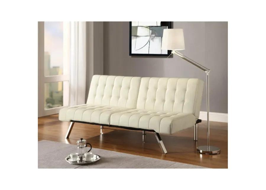 Splitback Multi-Position Futon Sofa Sleeper in Vanilla