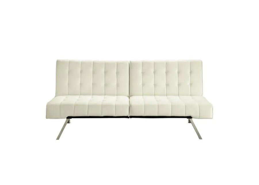 Splitback Multi-Position Futon Sofa Sleeper in Vanilla