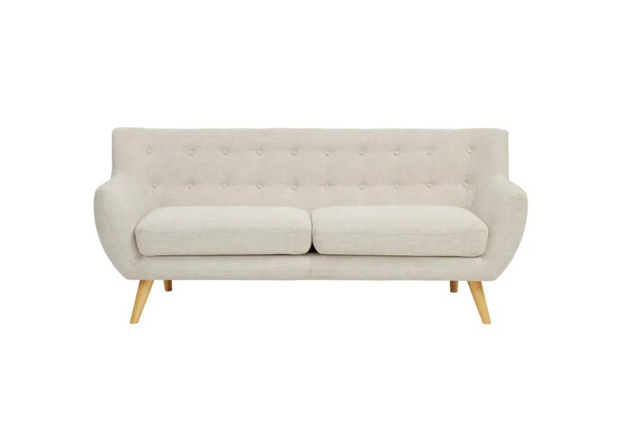 Remark Sofa - Exquisite Mid-Century Modern Loveseat with Plush Cushions and Organic Design - Beige Upholstery - Solid Wood Legs - Perfect for Contemporary Living Rooms and Lounge Areas