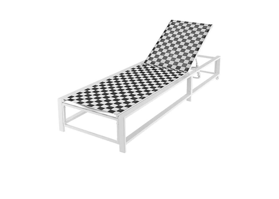 Outdoor Adjustable Patio Chaise Lounge Chair with Wheels and Sturdy Metal Frame