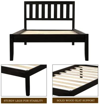 Merax Wood Platform Bed with Headboard