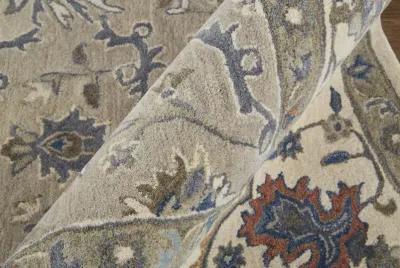 Rylan 8640F Taupe/Ivory/Blue 9' x 12' Rug