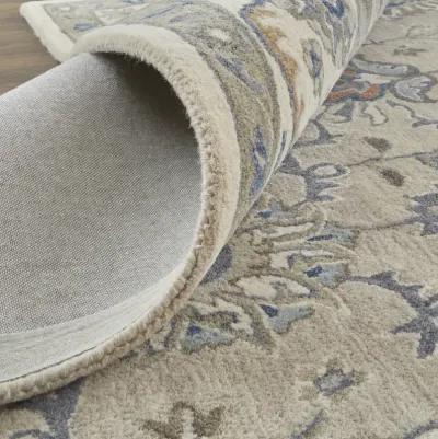 Rylan 8640F Taupe/Ivory/Blue 9' x 12' Rug