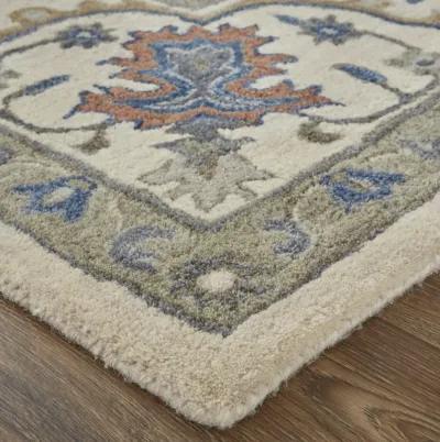 Rylan 8640F Taupe/Ivory/Blue 9' x 12' Rug