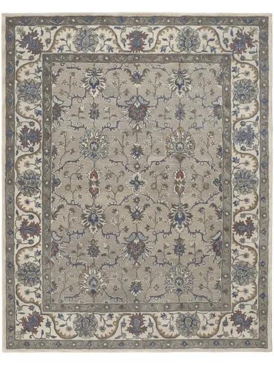 Rylan 8640F Taupe/Ivory/Blue 9' x 12' Rug