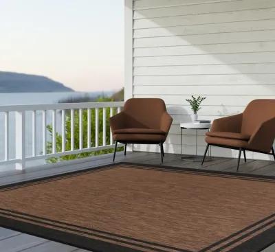 Aloha Washable Gold Black Indoor/Outdoor Area Rug