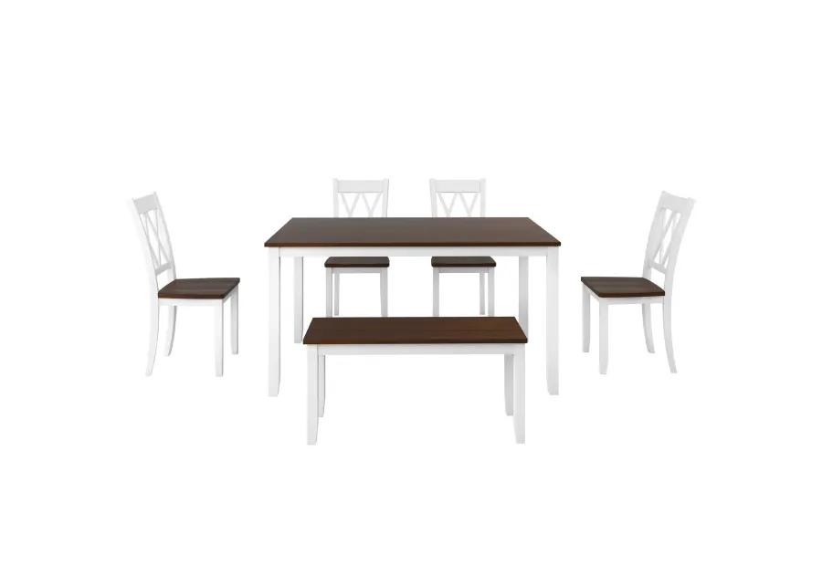 Merax Farmhouse 6-piece Wooden Dining Set