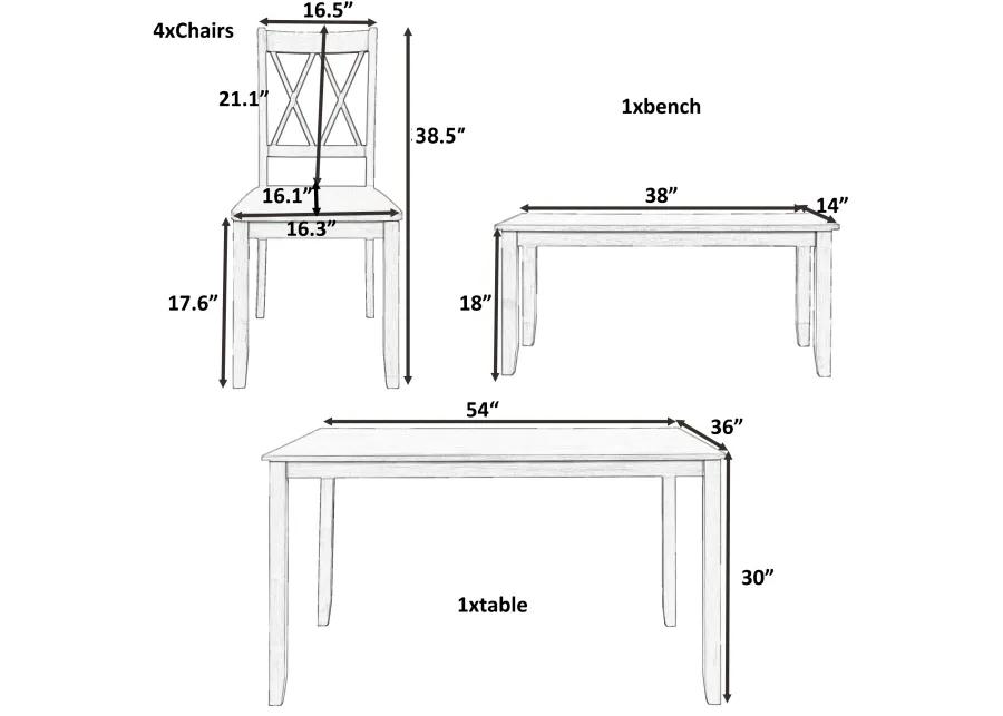 Merax Farmhouse 6-piece Wooden Dining Set