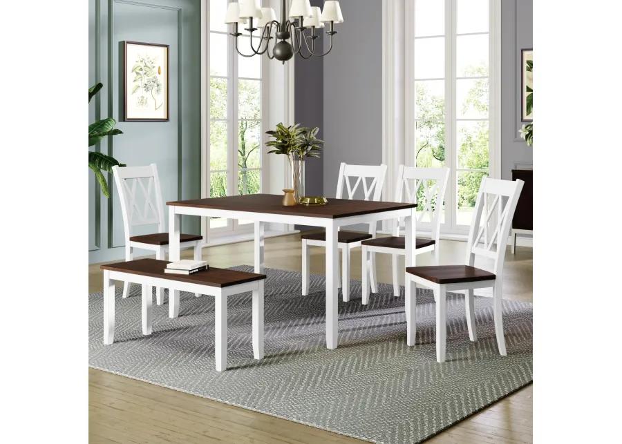 Merax Farmhouse 6-piece Wooden Dining Set