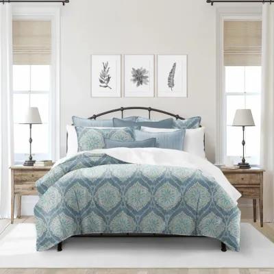 6ix Tailors Fine Linens Bellamy Blue Coverlet Set