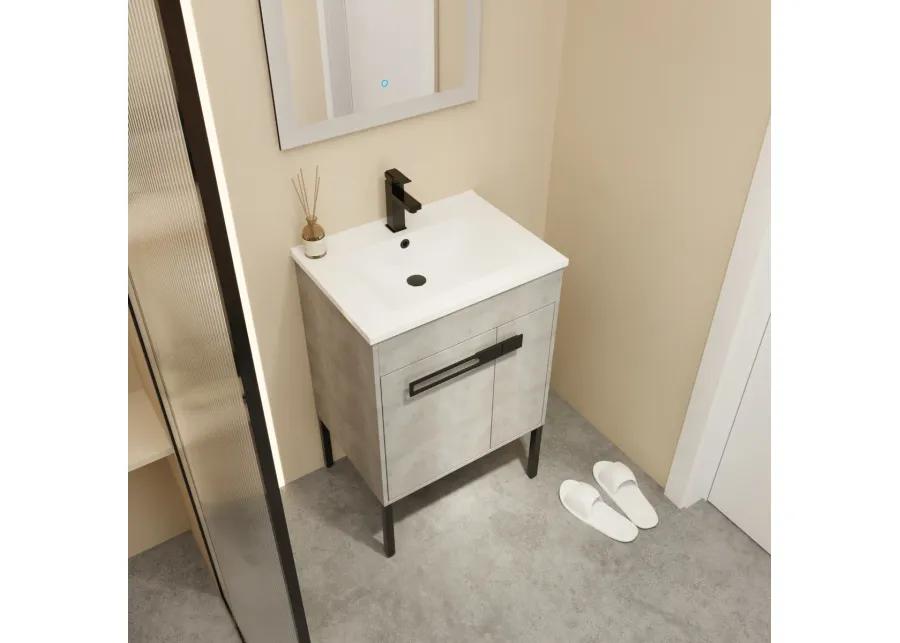 24" Bathroom Vanity, Freestanding or Floating Optional