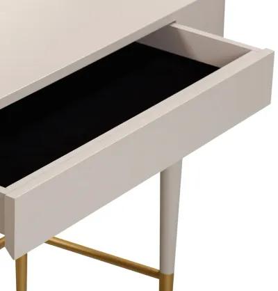 Penelope Taupe Vegan Leather Wrapped Vanity Desk