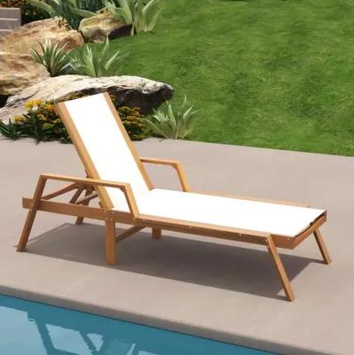 Hivvago Patio Chaise Lounge Chair with Armrests and Fabric Seat for Backyard