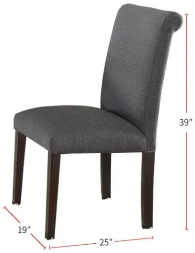 Blue Grey Fabric Dining Chairs, Set Of 2