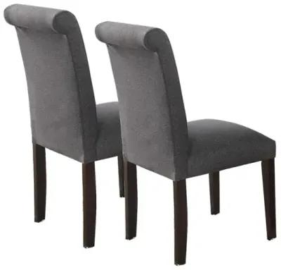 Blue Grey Fabric Dining Chairs, Set Of 2