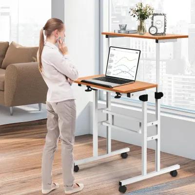 2 in 1 Height Adjustable Sit Standing Computer Desk