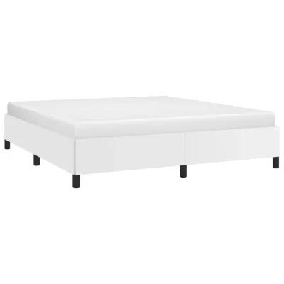 vidaXL White Faux Leather Bed Frame, California King Size, 72"x83.9", Luxurious Modern Design, Plywood & Engineered Wood Material