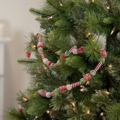 4' Faux Gum Drop Candy and Peppermint Swirls Christmas Garland - Unlit