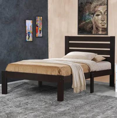 Kenney Elegant Queen Bed, Espresso-Benzara