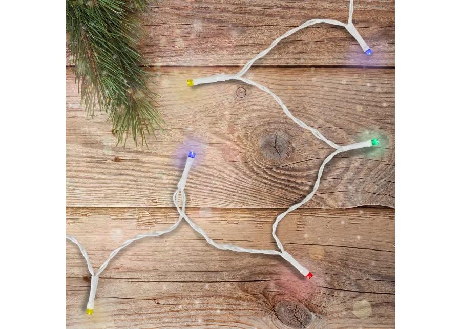 10 B/O Multi LED Wide Angle Christmas Lights - 3 ft White Wire