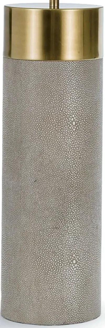 Harlow Ivory Grey Shagreen Cylinder Table Lamp