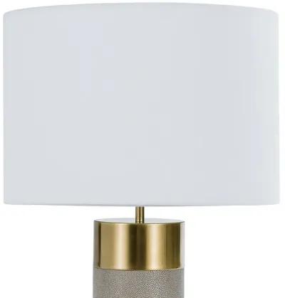 Harlow Ivory Grey Shagreen Cylinder Table Lamp