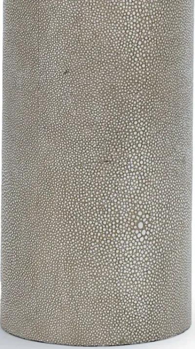 Harlow Ivory Grey Shagreen Cylinder Table Lamp