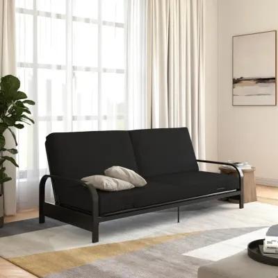 Millie Convertible Metal Frame Futon Sofa with Coil Mattress with Multiple Positions for Seating and Sleeping