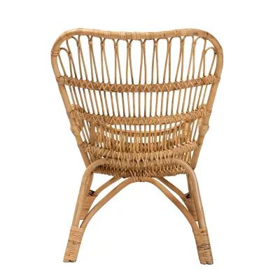 Bali & Pari Earvin Modern Bohemian Natural Brown Rattan Armchair