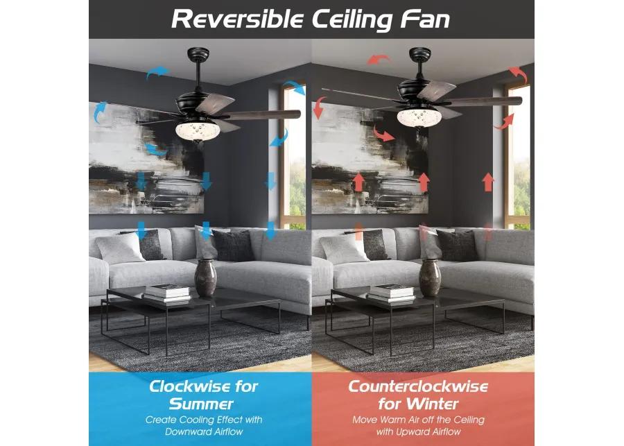 52 Inch Ceiling Fan with 3 Wind Speeds and 5 Reversible Blades