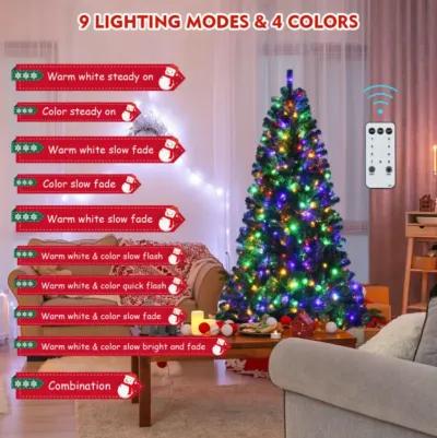 Artificial Christmas Tree with Remote-controlled Color-changing LED Lights