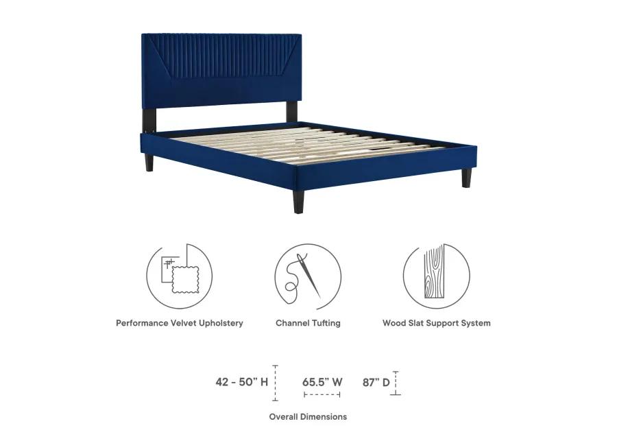 Modway - Yasmine Channel Tufted Performance Velvet King Platform Bed