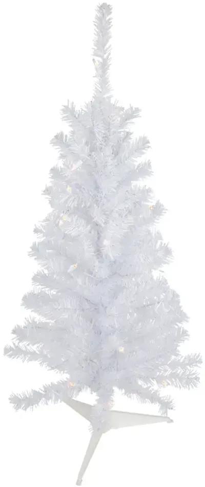 3' Pre-Lit Woodbury White Pine Slim Artificial Christmas Tree  Clear Lights