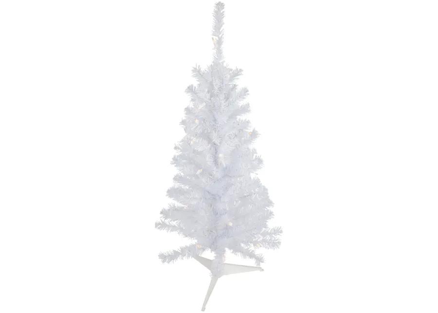 3' Pre-Lit Woodbury White Pine Slim Artificial Christmas Tree  Clear Lights