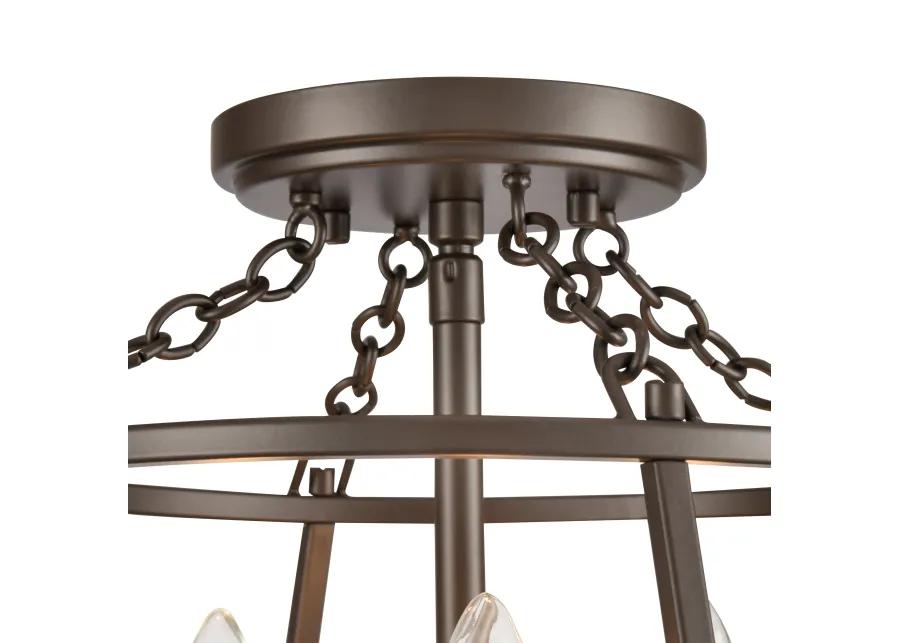 Joanie 13'' Wide Bronze 3-Light Semi Flush Mount