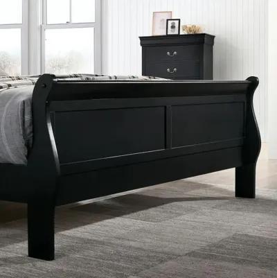 Queen Size Bed Louis Philippe Solid Wood 1 Piece Bed Bedroom Sleigh Bed