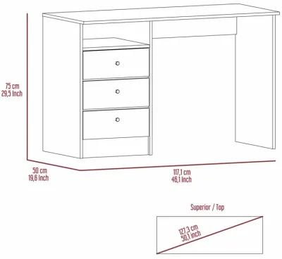 Marston 6-Shelf Writing Desk With Built-In Bookcase Light Oak