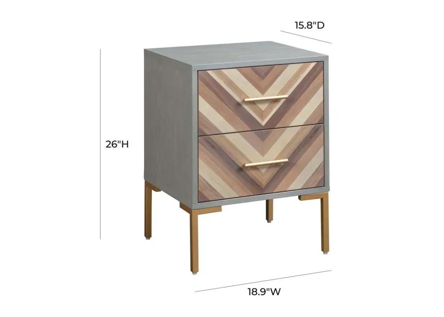 Belen Kox Chevron Gold Side Table, Belen Kox