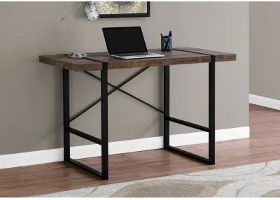 Monarch Specialties I 7314 Computer Desk, Home Office, Laptop, 48"L, Work, Metal, Laminate, Brown, Black, Contemporary, Modern