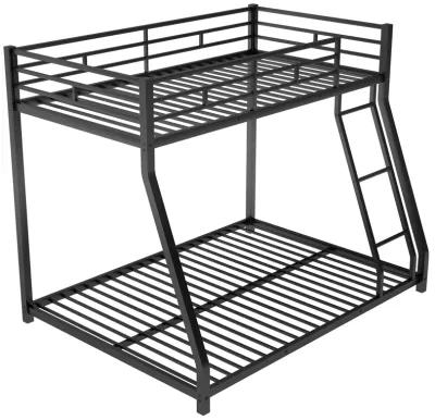 Merax Modern Metal Floor Bunk Bed with Sloping Stairs