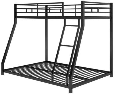 Merax Modern Metal Floor Bunk Bed with Sloping Stairs