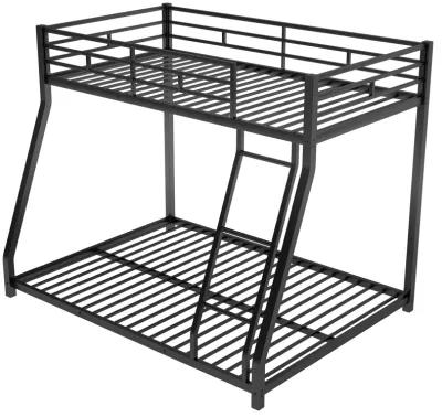 Merax Modern Metal Floor Bunk Bed with Sloping Stairs