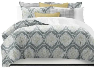 6ix Tailors Fine Linens Bellamy Gray Coverlet Set